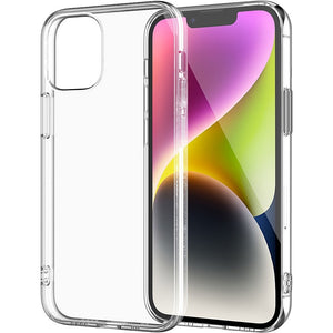 For Apple iPhone 14 6.1" Clear Transparent Hybrid Case Cover - Clear PC + Clear TPU