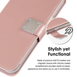 For iPhone 15 Wallet ID Card Holder Case Cover - Rose Gold