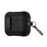 For AirPods 3 Switch Closure Premium Ultra ShockProof Hybrid With Metal Hook Case Cover - Black+Black