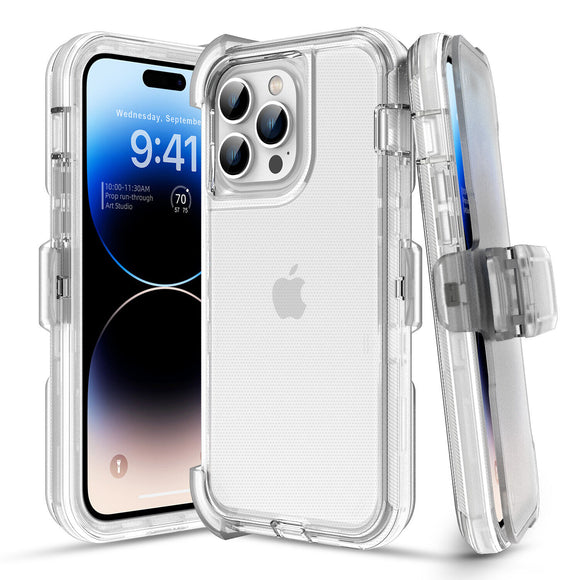 Phone Case iPhone 15 PLUS  With Belt Clip - Clear