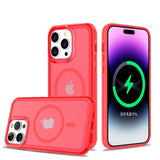 For iPhone 13 Pro Max MAGSAFE Compatible Glossy Oil Premium Hybrid Case Cover - Red