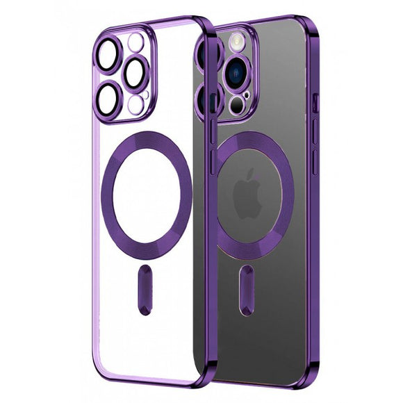 MagSafe Magnetic Clear Electroplating Case For iPhone 14 Pro - Purple