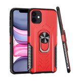 For Apple iPhone XR AQUA Strong Magnetic Ring Stand Hybrid Case Cover - Red