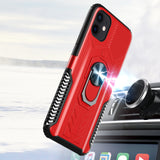 For Apple iPhone XR AQUA Strong Magnetic Ring Stand Hybrid Case Cover - Red