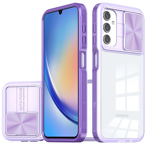 For Samsung A15 5G Fusion Transparent Clear Hybrid Case Cover - Purple
