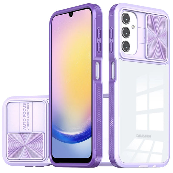 For Samsung A25 5G Fusion Transparent Clear Hybrid Case Cover - Purple