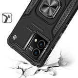 For Motorola G Stylus 5G (MultiCarrier 6.6" 16MP Camera) 2023 Robust Magnetic Kickstand Hybrid Case Cover - Black