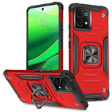For Motorola G Stylus 5G (MultiCarrier 6.6" 16MP Camera) 2023 Robust Magnetic Kickstand Hybrid Case Cover - Red