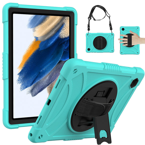 For Apple iPad Mini 6th Gen 8.3 inch (2021) Tablet Hand and Shoulder Strap with Kickstand 3in1 Tough Hybrid - Teal