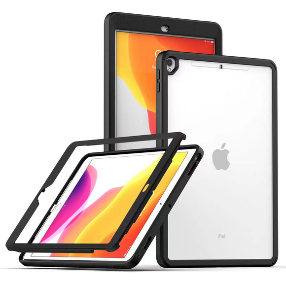 For Apple iPad 9th Gen 10.2 inch (2021) 3in1 Tablet Transparent Hybrid Case Cover - Clear/Black