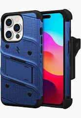 ZIZO BOLT Bundle with Tempered Glass iPhone 15 Pro Case - Blue