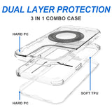 For iP15 Pro Max Magnetic Ring Circle Bling Chrome 3in1 Hybrid Case - Clear