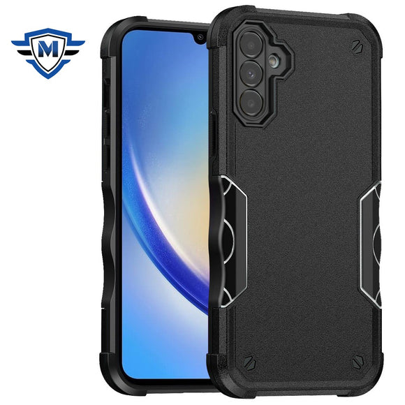 For Samsung A15 5G Metkase Exquisite Tough Shockproof Hybrid Case Cover In Premium Slide-Out Package - Black