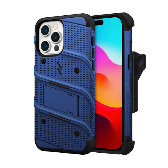 ZIZO BOLT Bundle with Tempered Glass iPhone 15 Pro Max Case - Blue