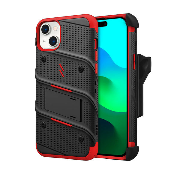 ZIZO BOLT Bundle with Tempered Glass iPhone 15  Plus case - Red
