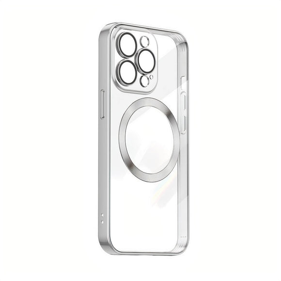 MagSafe Magnetic Clear Electroplating Case For iPhone 14 Pro - Silver