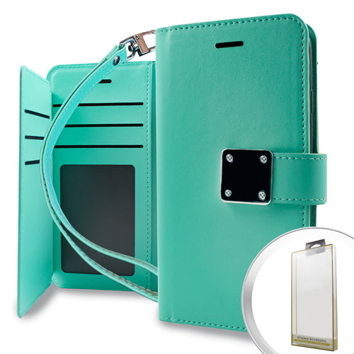 Samsung Galaxy J3 Prime - Deluxe Wallet Case With Holder Teal