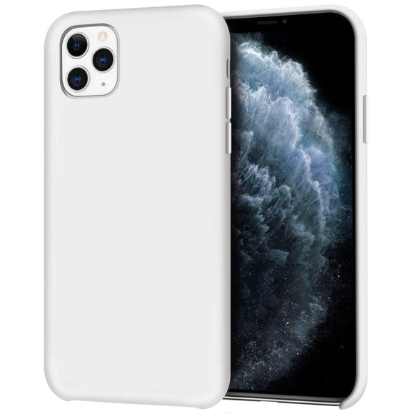 Liquid Silicone Case for iPhone 11 Pro, Slim Liquid Silicone Soft Gel Rubber Case Cover -WHITE
