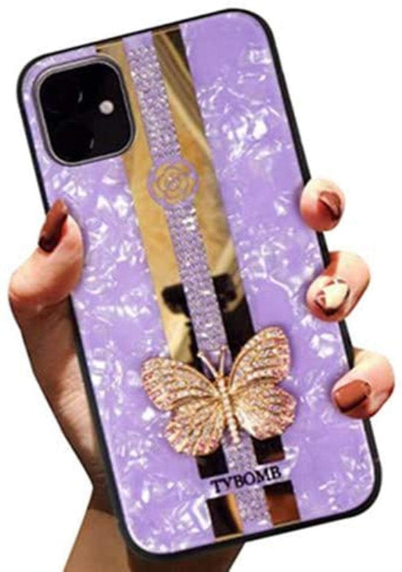 Butterfly Diamond Case iPhone 13 Pro Purple