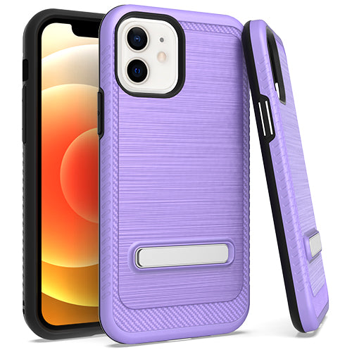 iPhone 12 MINI 5.4 Metal Stand Brushed Case Purple