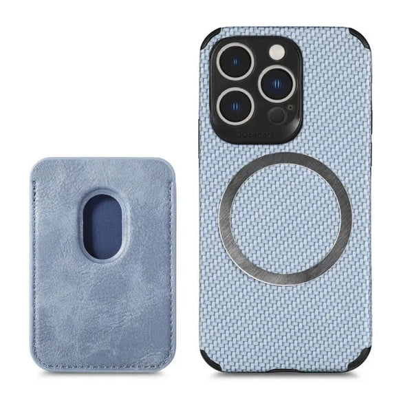 PN-QW02 For iPhone 14 ProMax Magnetic Back With MagSafe Card Case - Blue