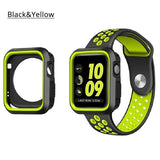 Apple Watch 38mm/40mm  full cover Rugged Silicone Band - Black/Green