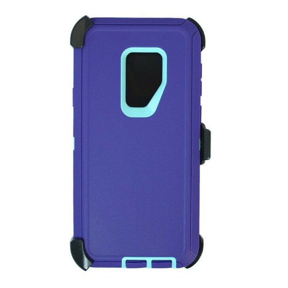 Phone case Samsung Galaxy S9+ Plus Case (Belt Clip Fits Otterbox Defender)-  Purple/Teal