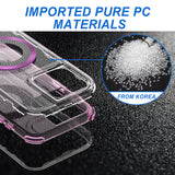 For iP15 Pro Max Magnetic Ring Circle Bling Chrome 3in1 Hybrid Case - Purple