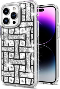 For iP15 Pro Max Bling Hybrid Case Cover - K