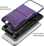 iPhone XR Credit Card Hyrbid case - Purple