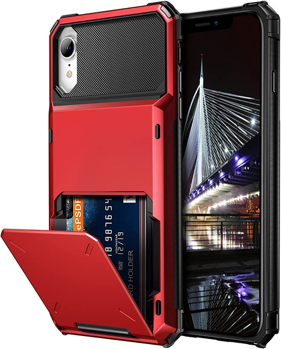 iPhone XR Credit Card Hyrbid case - Red