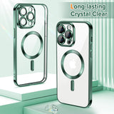 MagSafe Magnetic Clear Electroplating Case For iPhone 13 Pro - Green