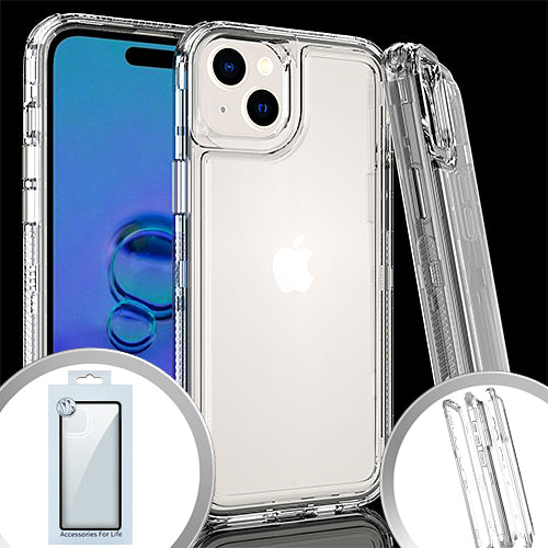 PKG 3 IN 1 iPhone 15 6.1 Transparent Case Clear