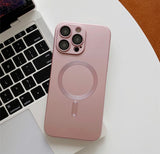 MagSafe Magnetic Clear Matte Case For iPhone 15 Pro max - Rose Gold