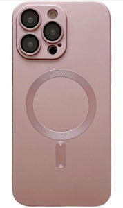 MagSafe Magnetic Clear Matte Case For iPhone 15 Pro - Rose Gold