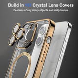 MagSafe Magnetic Clear Electroplating Case For iPhone 13 Pro - Gold