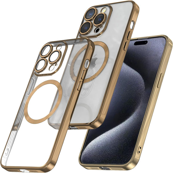 MagSafe Magnetic Clear Electroplating Case For iPhone 13 Pro - Gold