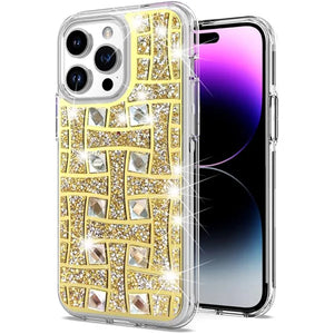 For iPhone 15 Bling Hybrid Case Cover - I