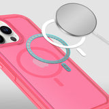 For Apple iPhone 14 PRO MAX 6.7" MAGSAFE Compatible Glossy Oil Premium Hybrid Case Cover - Hot Pink