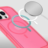 For iPhone 13 Pro Max MAGSAFE Compatible Glossy Oil Premium Hybrid Case Cover - Hot Pink