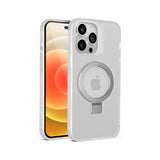 For Apple iPhone 14 PRO MAX 6.7" Skin Touch Feel HQ [Magnetic Circle] Kickstand Hybrid - Matte Clear