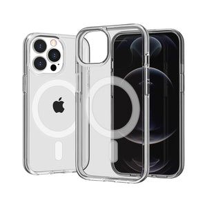For iP15 Pro Max Sturdy Ultra [Magnetic Circle] Thick 3mm Transparent Hybrid - Clear
