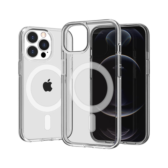 For iPhone 11 (XI6.1) Sturdy Ultra [Magnetic Circle] Thick 3mm Transparent Hybrid - Clear