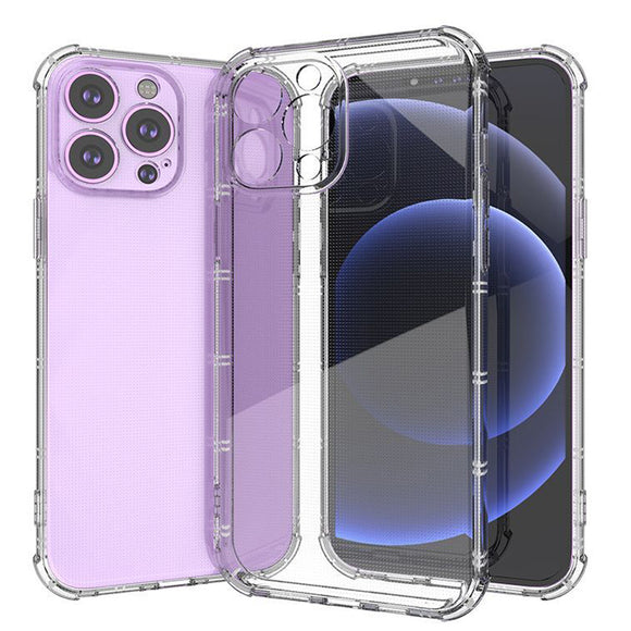 For Apple iPhone XR Shatterproof Transparent Cross Stripes Design Thick TPU Case Cover - Clear