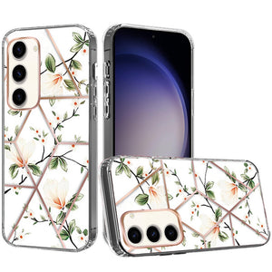 For Samsung Galaxy s24 Plus ART IMD Chrome Beautiful Design ShockProof Case Cover - Floral B