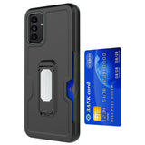 For Samsung A14 5G CARD Holster with Kickstand Clip Hybrid Case Cover - Black