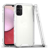 For Samsung A14 5G Colored Shockproof Transparent Hard PC TPU Hybrid Case Cover - Clear/Clear