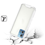 For Motorola G Stylus 5G (MultiCarrier 6.6" 16MP Camera) 2023 Colored Shockproof Transparent Hard PC TPU Hybrid Case Cover - Clear/Clear