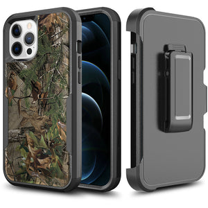 For Apple iPhone 14 PRO MAX 6.7" Commando Holster Kickstand Hybrid Tough Case Cover - Camo Tree