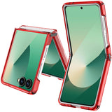 For Samsung Z Flip 7 Transparent Hybrid Shockproof Case Cover - Red